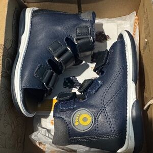 Kids Navy Blue Shoes with Velcro Straps